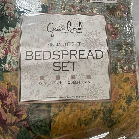 Greenland Queen patchwork quilt bedspread with 2 shams New - Picture 3 of 6